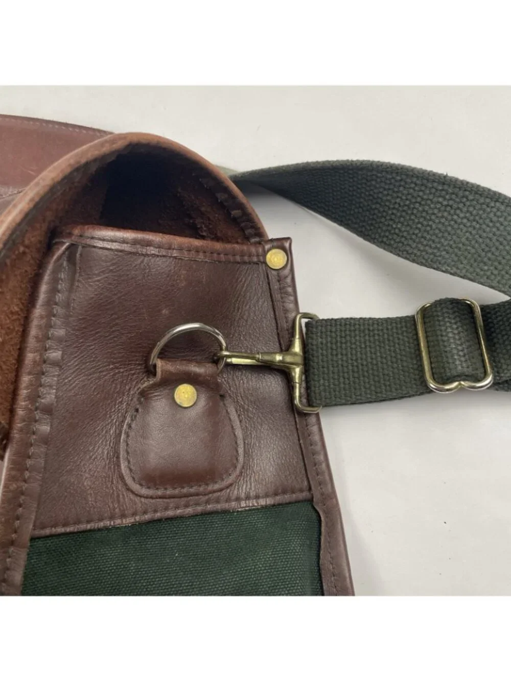 Vintage Orvis Battenkill Canvas Leather Briefcase Messenger Bag Shoulder Strap